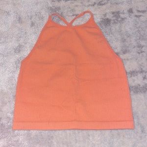 Aritzia Salmon Pink ribbed tank top